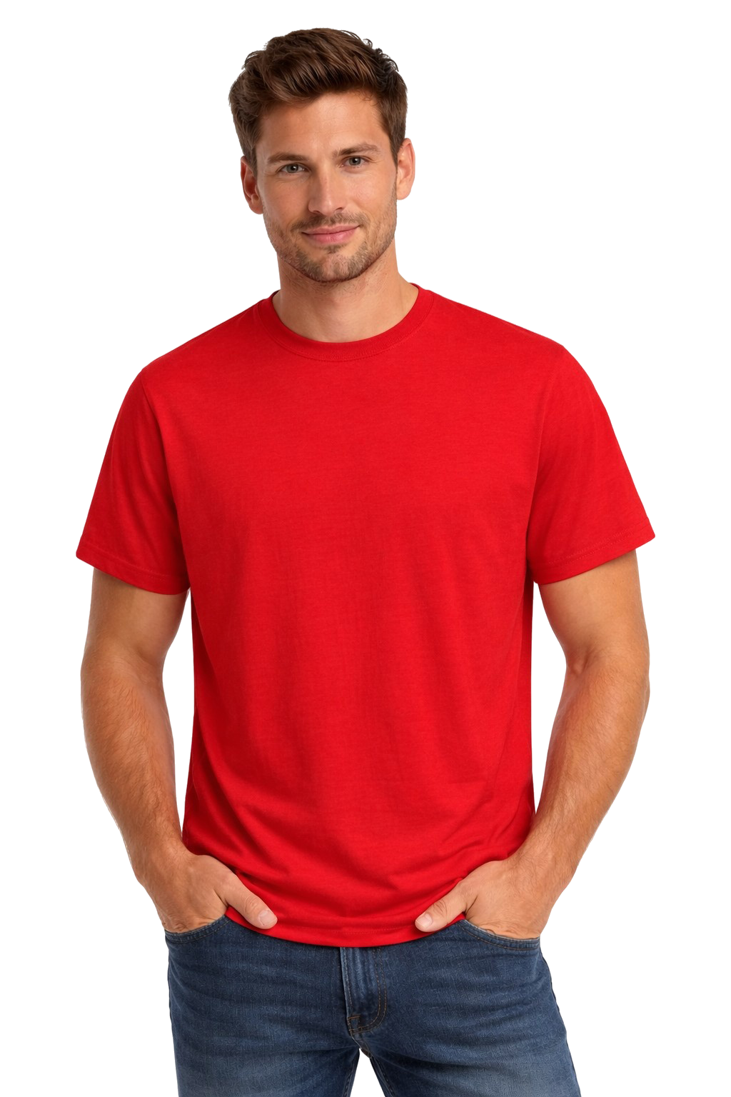 Męska koszulka T-shirt 100% miękka bawełna czerwona