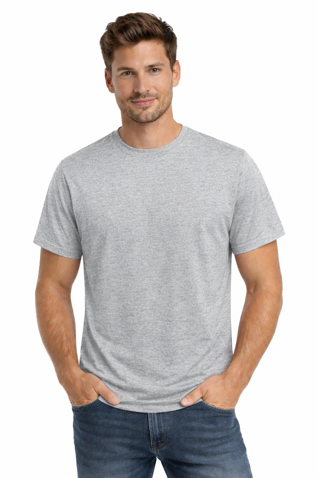 Męska koszulka T-shirt 100% miękka bawełna szara