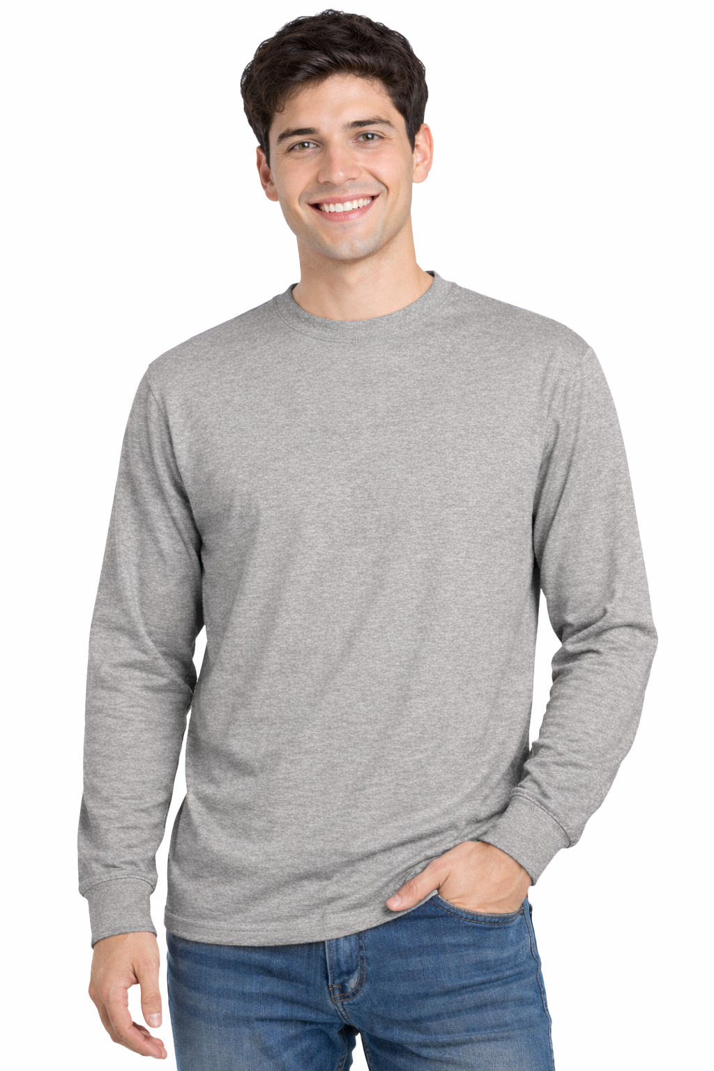 Koszulka t-shirt szara mę ska rę kaw dł ugi roz.XXL