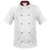 M&C? Bluza kucharska biała krótki rękaw wstawki bordowe roz.XXL