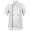 M&C® Bluza kucharska biała krótki rękaw lamówka czarna roz.L