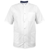 M&C? Bluza medyczna męska ze stójką biała ze stójką granatową krótki rękaw roz.XL