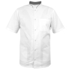 M&C? Bluza medyczna męska ze stójką biała ze stójką szarą krótki rękaw roz.XL