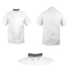 Bluza medyczna męska ze stójką biała ze stójką szarą krótki rękaw roz.3XL