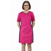 Sukienka medyczna ACTIVE amarantowa z elastycznym granatowym lampasem roz.XL