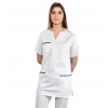 M&C? Bluza medyczna biała lamówka śliwkowa krótki rękaw roz. XL