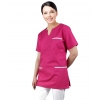 M&C? Bluza medyczna różowa z białą lamówką krótki rękaw roz. 3XL