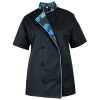M&C® Bluza kucharska damska czarna rękaw krótki lamówka wzór W1 (1021) roz. XL