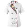 M&C® Bluza kucharska damska biała rękaw krótki lamówka wzór W3 (1061) roz. XXL