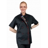 Bluza kucharska damska czarna rękaw krótki lamówka wzór W4 roz. XL