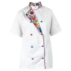M&C® Bluza kucharska damska biała rękaw krótki lamówka wzór W5 (1222) roz. L