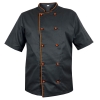 M&C? Bluza kucharska czarna krótki rękaw lamówka pomarańcz roz.XL