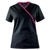 Bluza medyczna z trokiem czarna lamówka amarant roz.54