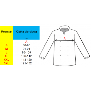 Bluza kucharska szara meska długi rękaw 8 guzików  roz.XL