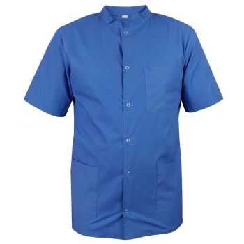 M&C? Bluza medyczna męska ze stójką niebieska krótki rękaw roz.XL