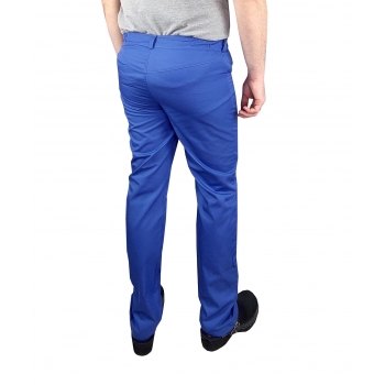 Spodnie medyczne męskie zapiane na guzik niebieskie roz.XL