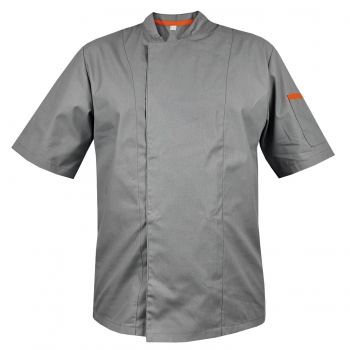 M&C? Bluza kucharska szara krótki rękaw lamówka pomarańcz roz.XL