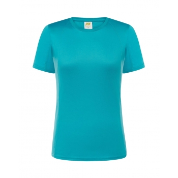 Koszulka damska krój sportowy , materiał oddychający kolor turkusowy roz.L