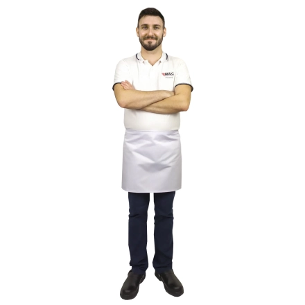 Zapaska długość 40cm biała – zapaska kelnerska – odzież gastronomiczna - inne ujęcie