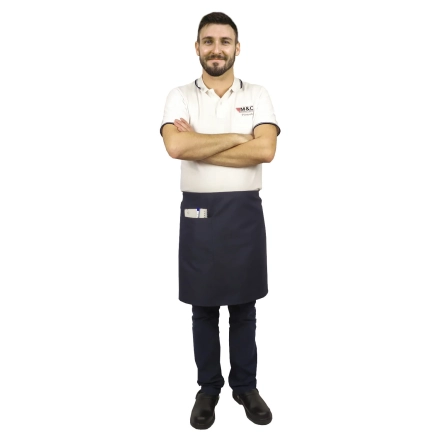 Zapaska długość 50cm granatowa – zapaska kelnerska – odzież gastronomiczna - inne ujęcie
