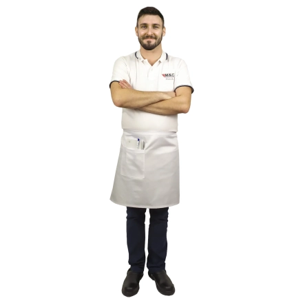 Zapaska długość 50cm biała – zapaska kelnerska – odzież gastronomiczna - inne ujęcie