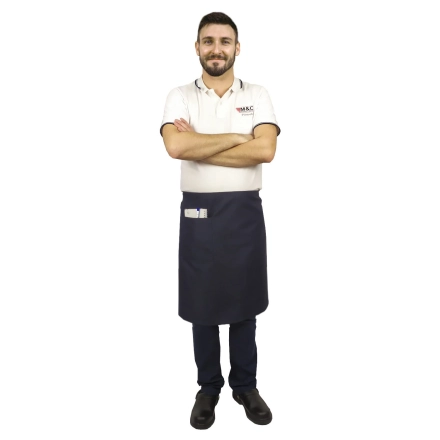 Zapaska długość 60cm granatowa – zapaska kelnerska – odzież gastronomiczna - inne ujęcie