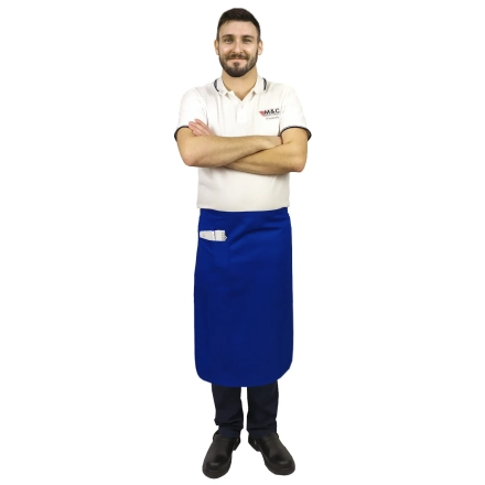 Zapaska długość 75cm chabrowa – zapaska kelnerska – odzież gastronomiczna - inne ujęcie