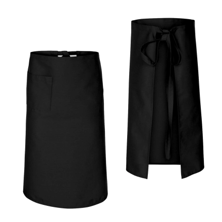 Zapaska długość 75cm czarna – zapaska kelnerska – odzież gastronomiczna