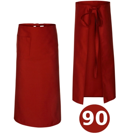 Zapaska długość 90cm czerwona – zapaska kelnerska – odzież gastronomiczna