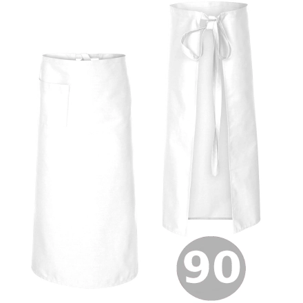 Zapaska długość 90cm biała – zapaska kelnerska – odzież gastronomiczna