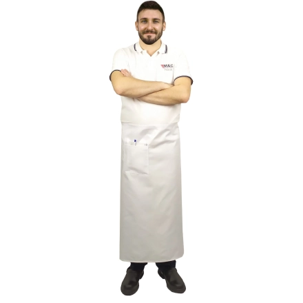 Zapaska długość 90cm biała – zapaska kelnerska – odzież gastronomiczna - inne ujęcie