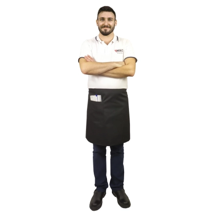 Zapaska długość 50cm czarna – zapaska kelnerska – odzież gastronomiczna - inne ujęcie