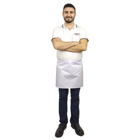 Zapaska długość 40cm biała – zapaska kelnerska – odzież gastronomiczna - inne ujęcie