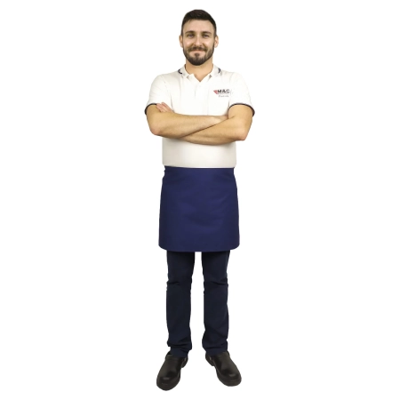 Zapaska długość 40cm granatowa – zapaska kelnerska – odzież gastronomiczna - inne ujęcie