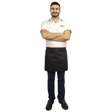 Zapaska długość 40cm czarna – zapaska kelnerska – odzież gastronomiczna - inne ujęcie