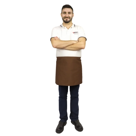Zapaska długość 40cm brązowa – zapaska kelnerska – odzież gastronomiczna - inne ujęcie