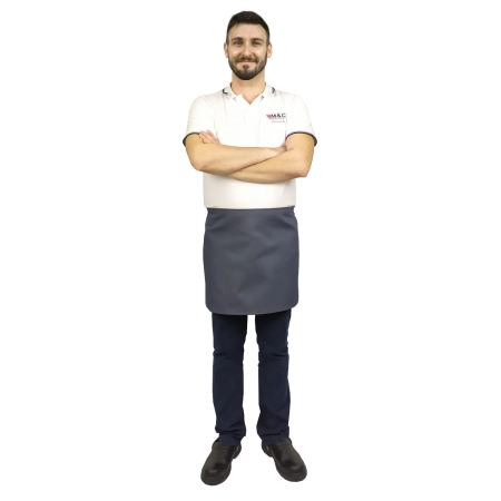 Zapaska długość 40cm szara – zapaska kelnerska – odzież gastronomiczna - inne ujęcie
