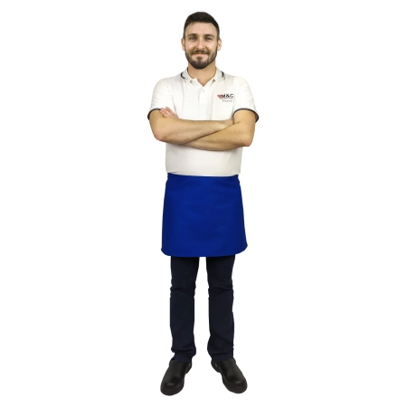 Zapaska długość 40cm chabrowa – zapaska kelnerska – odzież gastronomiczna - inne ujęcie