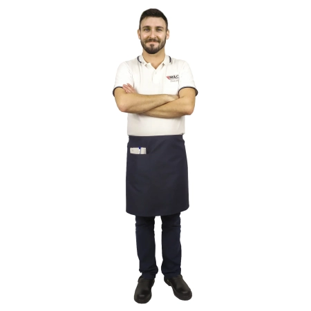 Zapaska długość 50cm granatowa – zapaska kelnerska – odzież gastronomiczna - inne ujęcie