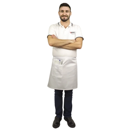 Zapaska długość 50cm biała – zapaska kelnerska – odzież gastronomiczna - inne ujęcie