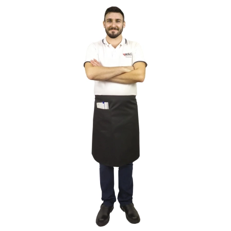 Zapaska długość 60cm czarna – zapaska kelnerska – odzież gastronomiczna - inne ujęcie Zapaska długość 60cm czarna – zapaska kelnerska – odzież gastronomiczna - inne ujęcie