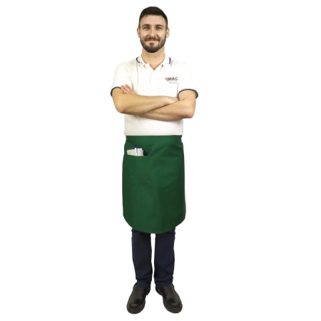 Zapaska długość 60cm zielona – zapaska kelnerska – odzież gastronomiczna - inne ujęcie Zapaska długość 60cm zielona – zapaska kelnerska – odzież gastronomiczna - inne ujęcie