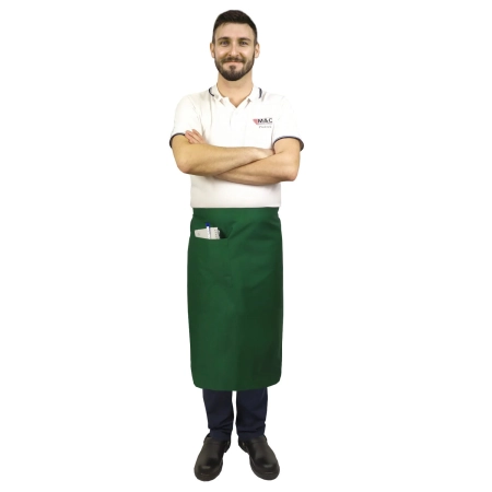 Zapaska długość 75cm zielona – zapaska kelnerska – odzież gastronomiczna - inne ujęcie