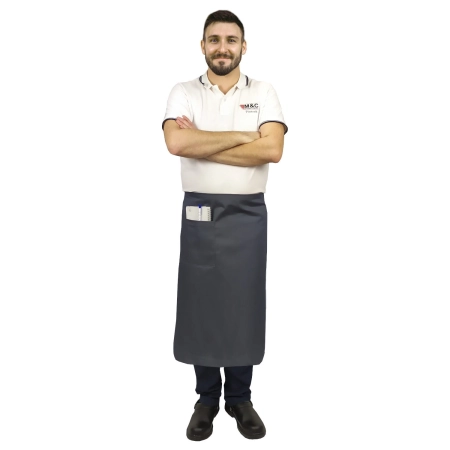 Zapaska długość 75cm szara – zapaska kelnerska – odzież gastronomiczna - inne ujęcie