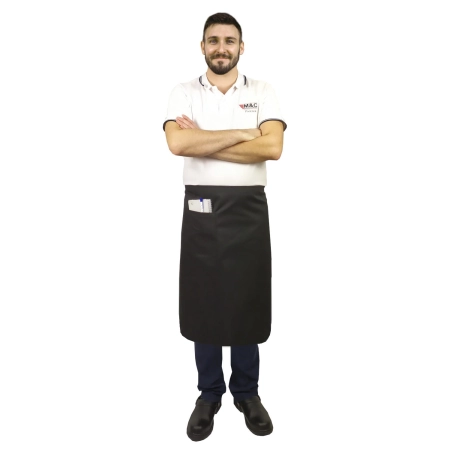Zapaska długość 75cm czarna – zapaska kelnerska – odzież gastronomiczna - inne ujęcie