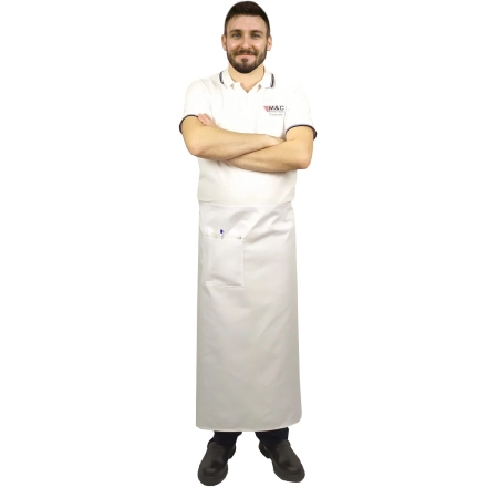Zapaska długość 90cm biała – zapaska kelnerska – odzież gastronomiczna - inne ujęcie