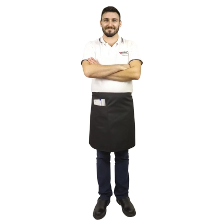 Zapaska długość 50cm czarna – zapaska kelnerska – odzież gastronomiczna - inne ujęcie