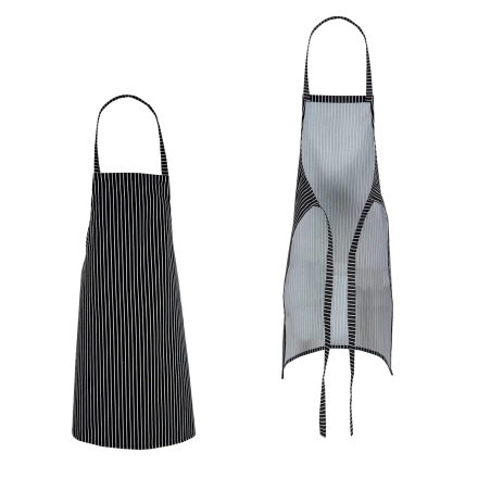 Zapaska 90 karczek czarny w białe paski – zapaska kelnerska – odzież gastronomiczna